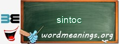 WordMeaning blackboard for sintoc
